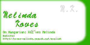 melinda koves business card